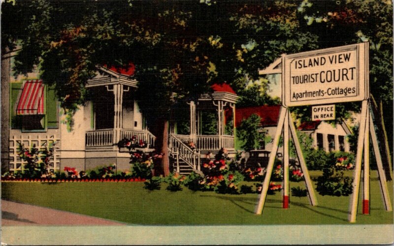 Linen Postcard Island View Tourist Court, 1007 East Beach in Biloxi, Mississippi
