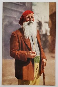 Old Man with White Beard Pipe Napoli Costume Caprese Spadaro Postcard G29