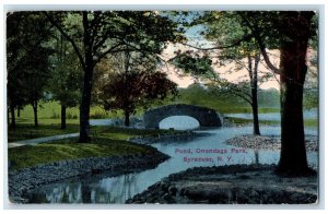 1916 Pond Onondaga Park Syracuse New York NY Antique Posted Postcard