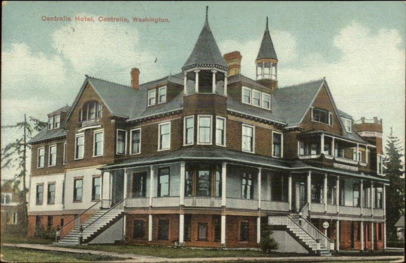 Centralia WA Hotel c1910 Postcard