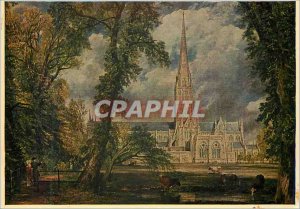 Modern Postcard Salisbury Cathedral Detail of the Painting in The Victoria an...