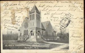 Nutley NJ St. Paul's Congregational Church c1905 Postcard