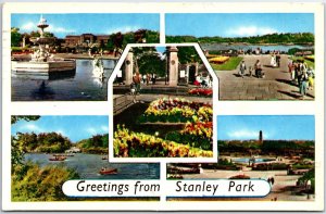 VINTAGE POSTCARD GREETINGS FROM STANLEY PARK BLACKPOOL U.K. MULTIVIEW 1959