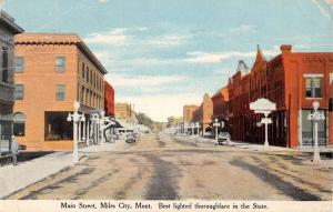 Miles City Montana Main Street Scene Historic Bldgs Antique Postcard K106773