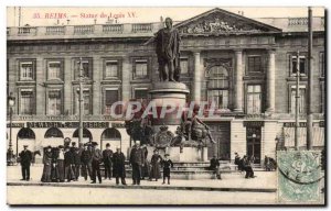 Reims - Statue Louis XV - Old Postcard