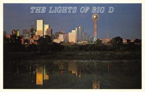 Dallas Texas~Time of your Life CIty after Dark~Reflection in Water~1983 Pc