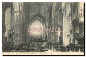 Old Postcard Laval Church Saint-Vénérand the Interior