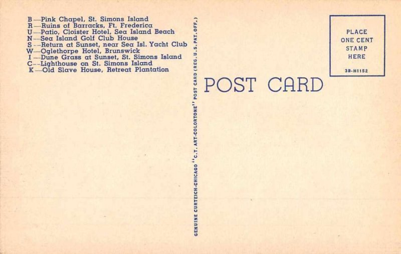 Brunswick Georgia Greetings Large Letter Vintage Postcard JE359294