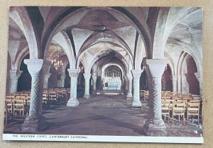 POSTCARD - UNUSED - WESTERN CRYPT, CANTERBURY CATHEDRAL, KENT , ENGLAND