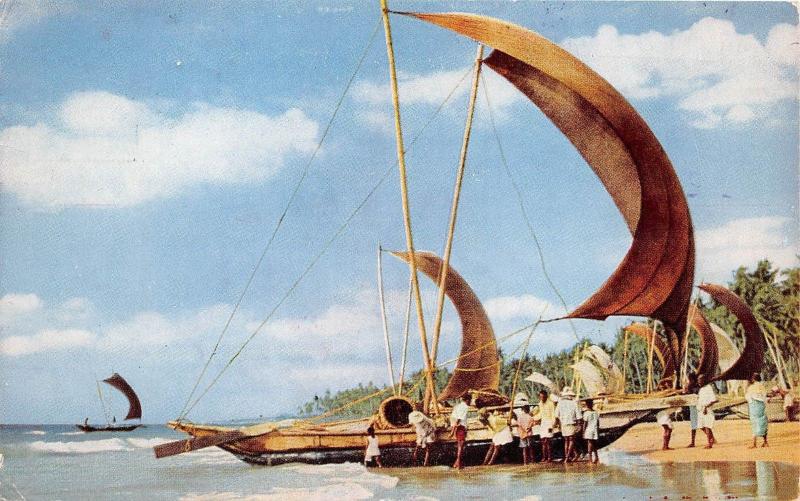 BG21466 fishing catamaran boats ceylon sri lanka types folklore