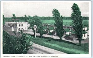 CAPE GIRARDEAU, Missouri  MO   Roadside  VIADUCT COURT Texaco  c1940s  Postcard