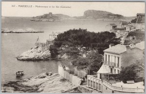 Vintage Marseille Malmousque & Les Iles Corniche France Postcard H82