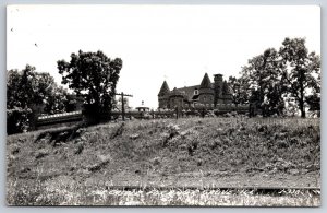 Fox River Grove Illinois~Bettendorf Castle with Drawbridge~Towers~c1950 RPPC