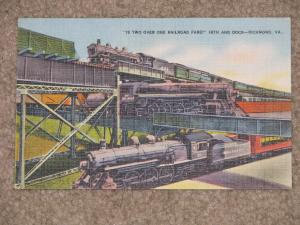 Is Two Over One Railroad Fare?-16th & Dock-Richmond, Va., unused vintage card