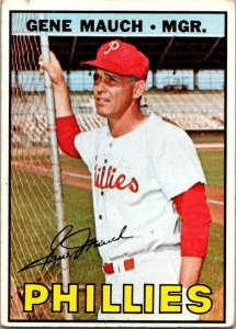 1967 Topps Baseball Card Gene Mauch Manager Philadelphia Phillies sk2203