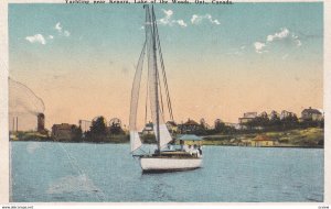 LAKE OF THE WOODS, Ontario, Canada, 1910-1920s; Yachting Near Kenora