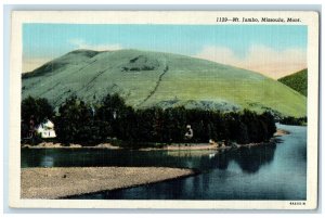 c1930's View Of Mt. Jumbo Missoula Montana MT Unposted Vintage Postcard