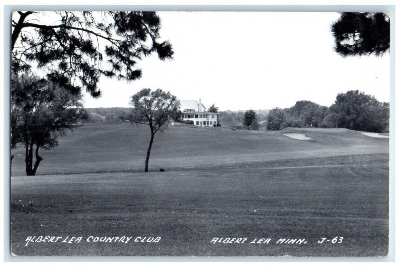 1952 Country Club Golf Course View Air Mail Albert Lea MN RPPC Photo Postcard