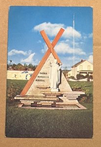 UNUSED POSTCARD - FR. MARQUETTE SHRINE AND MUSEUM, ST. IGNACE, MICHIGAN