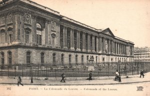 Vintage Postcard Colonnade Of The Louvre Historical Landmark Paris France