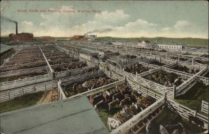 WICHITA KS Stock Yards and Packing Houses FOOD HISTORY c1910 Postcard