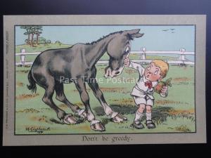 G.E.Shepheard: Horse / Donkey Theme DONT BE GREEDY... c1909 C.W.Faulkner 955B