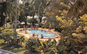 RIVIERA BEACH, FL Florida   SPANISH COURTS Women at Pool  1966 Chrome Postcard
