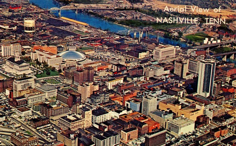 TN - Nashville. Aerial View in the mid-1960's