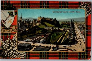 MacGregor Tartain, Edinburgh Castle and Old Town Scotland Vintage Postcard Y16