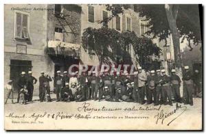 Old Postcard Army Group & # 39infanterie maneuvers