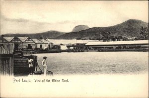 Port Louis Mauritius Indian Ocean Albion Dock c1910 Postcard