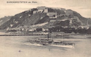 A165 Germany 1925 Ehrenbreitstein am Rhein Steamboat vintage postcard