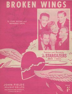 Broken Wings The Stargazers Rare Photo Cover Sheet Music