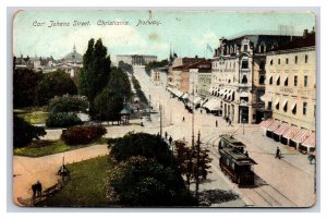 Karl Johans Gate Street View Christiania Oslo  Norway UNP UDB Postcard T8