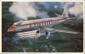 British European Airways Jet Airliner Airplane Cyprus 1960 Cancel Vintage PC