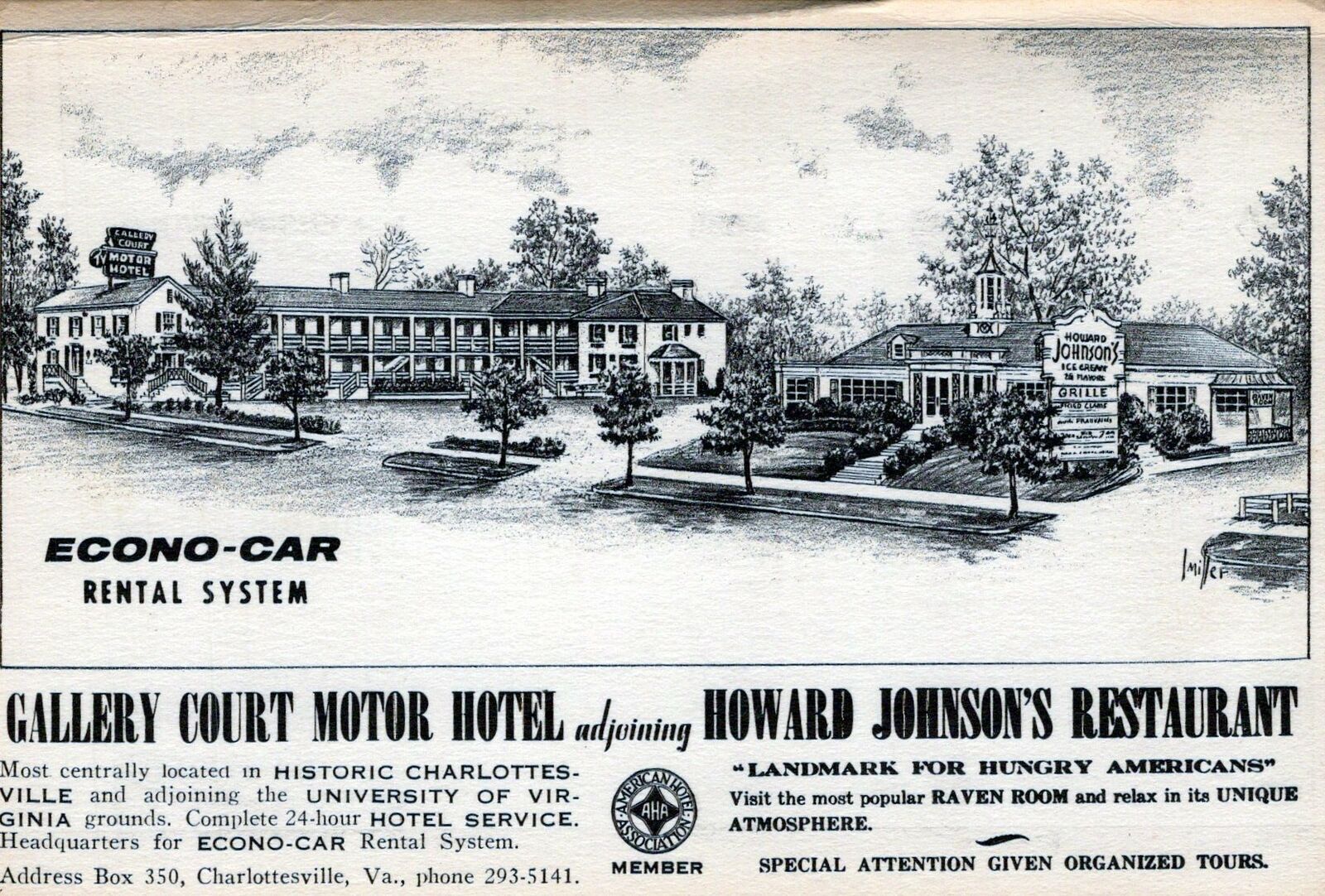 Vintage Continental Size Postcard 1950s EconoCar Rental System