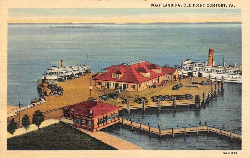 OLD POINT COMFORT, Virginia VA   BOAT LANDING Day & Night Views  *TWO* Postcards