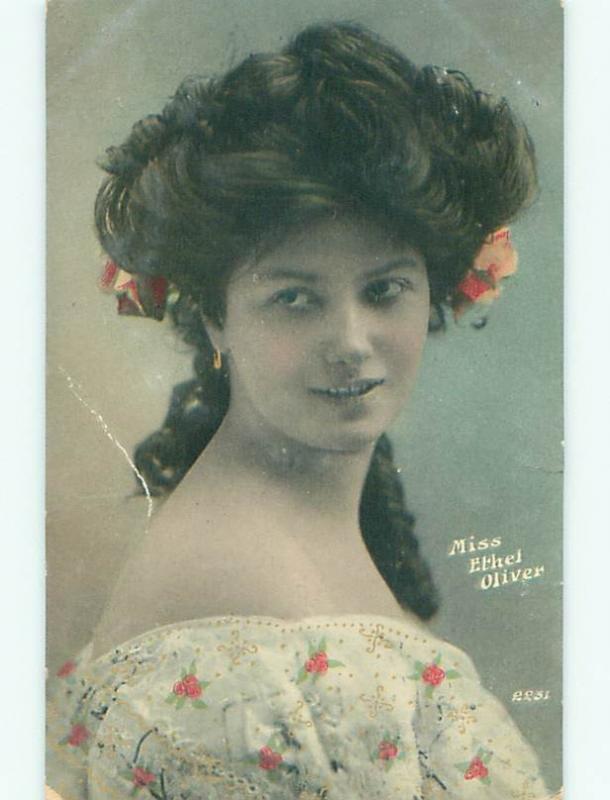 1907 postcard BRITISH UK THEATER ACTRESS - MISS ETHEL OLIVER k7394