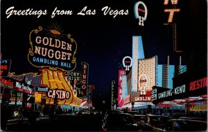 Fremont Street Las Vegas Nevada Vintage Postcard C225