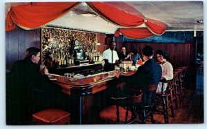 CINCINNATI, Ohio OH ~ Delta Queen MARK TWAIN LOUNGE Bar Interior 1960s Postcard