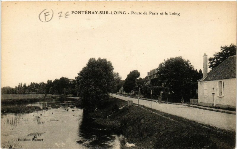 CPA Fontenay-sur-Loing - Route de Paris et le Loing (632033)