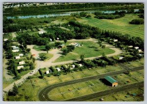 Gordon Howe Campsite, Saskatoon Saskatchewan Canada, Chrome Aerial View Postcard