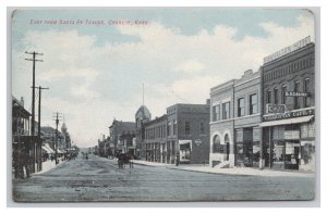 Postcard East From Santa Fe Tracks Chanute Kans. Kansas c1908 Postmark