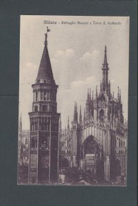 Post Card Ca 1909 Milan Italy Tower & Dome Of Church built In 1330 By Azzone