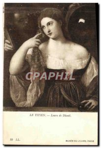 Old Postcard Titian Laura Dianti Louvre Museum Paris