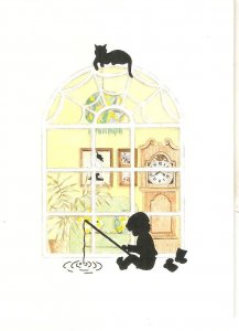 Cats 'n' Kids, by Jenny Hill Lot of three (3) Lovely En...