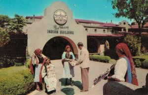 USA Indian Building and Alvarado Hotel Albuquerque New Mexico Postcard 07.60