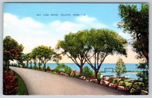 Sky Line Drive, Duluth, Minnesota, Vintage 1947 Linen E.C. Kropp Postcard