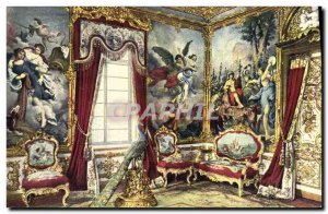 Old Postcard Kgl Schloss Linderhof Westl Gobelinzimmer