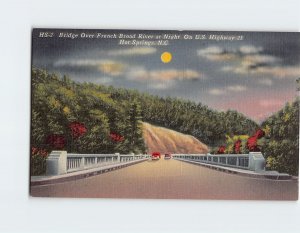 Postcard Bridge Over French Broad River at Night, On U. S. Highway 25, N. C.